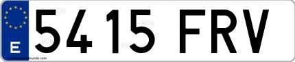 Ejemplo de matrícula española 5415 FRV