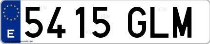 Ejemplo de matrícula española 5415 GLM