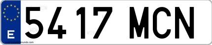 Ejemplo de matrícula española 5417 MCN