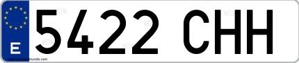 Ejemplo de matrícula española 5422 CHH