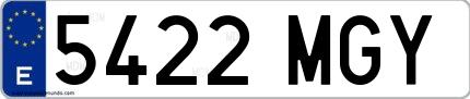 Ejemplo de matrícula española 5422 MGY