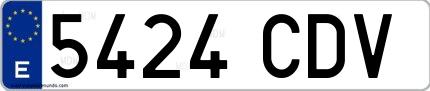 Ejemplo de matrícula española 5424 CDV