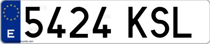 Ejemplo de matrícula de coche ordinaria 5424 KSL