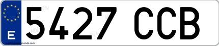 Ejemplo de matrícula española 5427 CCB