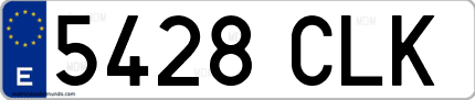 Ejemplo de matrícula de coche ordinaria 5428 CLK