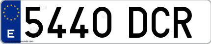 Ejemplo de matrícula española 5440 DCR