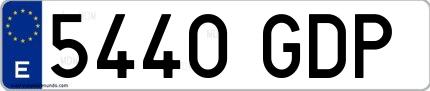 Ejemplo de matrícula española 5440 GDP