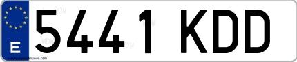 Ejemplo de matrícula española 5441 KDD