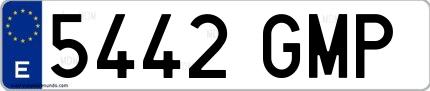 Ejemplo de matrícula española 5442 GMP