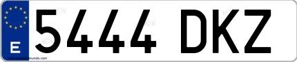 Ejemplo de matrícula española 5444 DKZ