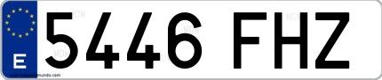 Ejemplo de matrícula española 5446 FHZ