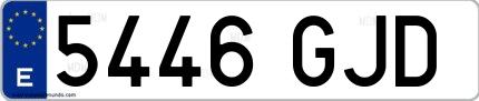Ejemplo de matrícula española 5446 GJD