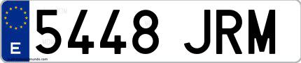Ejemplo de matrícula española 5448 JRM
