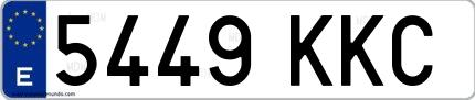 Ejemplo de matrícula española 5449 KKC
