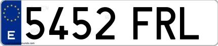 Ejemplo de matrícula española 5452 FRL