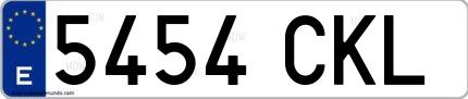Ejemplo de matrícula española 5454 CKL