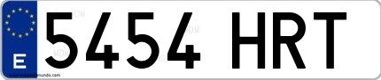 Ejemplo de matrícula española 5454 HRT