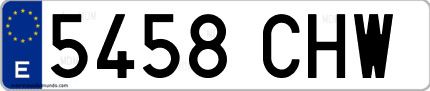 Ejemplo de matrícula de coche ordinaria 5458 CHW