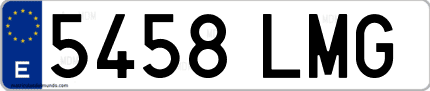 Ejemplo de matrícula de coche ordinaria 5458 LMG