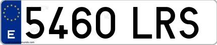 Ejemplo de matrícula española 5460 LRS
