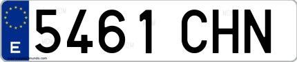 Ejemplo de matrícula española 5461 CHN