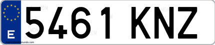 Ejemplo de matrícula de coche ordinaria 5461 KNZ