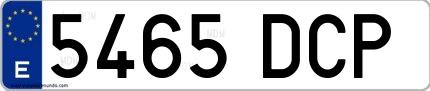 Ejemplo de matrícula española 5465 DCP