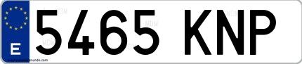 Ejemplo de matrícula española 5465 KNP