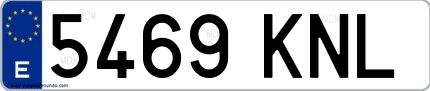 Ejemplo de matrícula española 5469 KNL