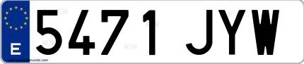 Ejemplo de matrícula española 5471 JYW