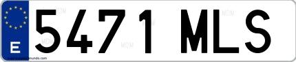 Ejemplo de matrícula española 5471 MLS