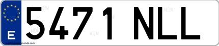 Ejemplo de matrícula española 5471 NLL