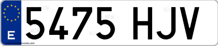 Ejemplo de matrícula de coche ordinaria 5475 HJV