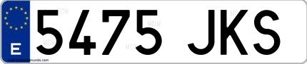 Ejemplo de matrícula española 5475 JKS