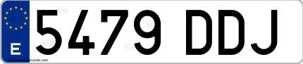 Ejemplo de matrícula española 5479 DDJ
