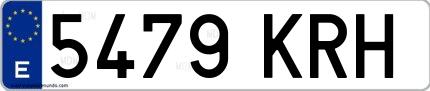 Ejemplo de matrícula española 5479 KRH