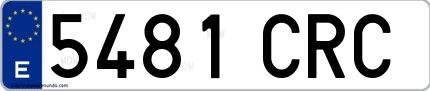 Ejemplo de matrícula española 5481 CRC