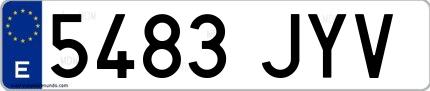 Ejemplo de matrícula española 5483 JYV