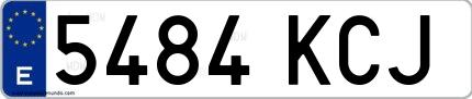 Ejemplo de matrícula española 5484 KCJ