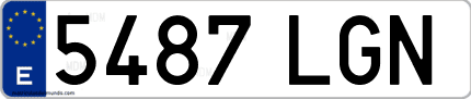 Ejemplo de matrícula de coche ordinaria 5487 LGN
