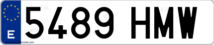 Ejemplo de matrícula de coche ordinaria 5489 HMW