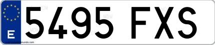 Ejemplo de matrícula española 5495 FXS