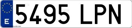 Ejemplo de matrícula española 5495 LPN