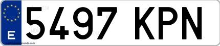 Ejemplo de matrícula española 5497 KPN