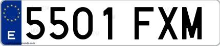 Ejemplo de matrícula española 5501 FXM