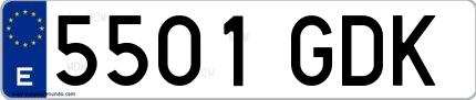 Ejemplo de matrícula española 5501 GDK