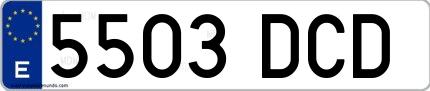 Ejemplo de matrícula española 5503 DCD