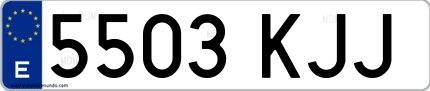 Ejemplo de matrícula española 5503 KJJ