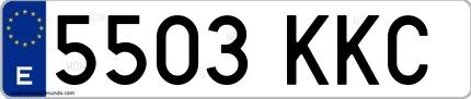 Ejemplo de matrícula española 5503 KKC
