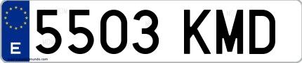 Ejemplo de matrícula española 5503 KMD
